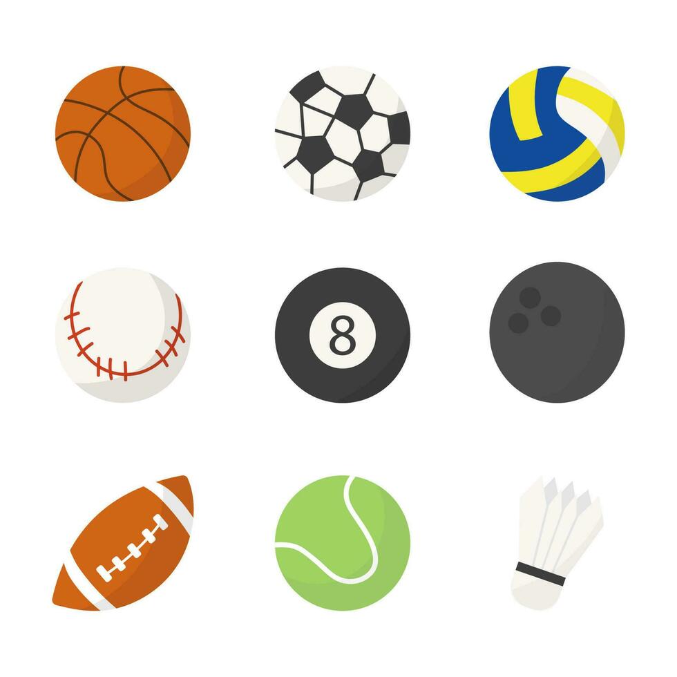 jogos bola Esportes equipamento desenho animado ilustração. vetor